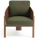 Кресло с каркасом из массива ореха Gallin Chair Green варинант исполнения - 2 | Loft Concept в Рязани