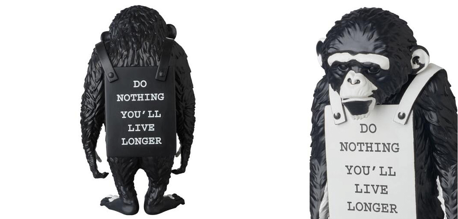 Статуэтка Banksy Lying Monkey Black and White Статуэтка Banksy Lying Monkey Black and White - Loft-Concept в Рязани