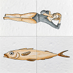 Плитка с узором Рыба Русалка варинант исполнения - 2 | Loft Concept в Рязани