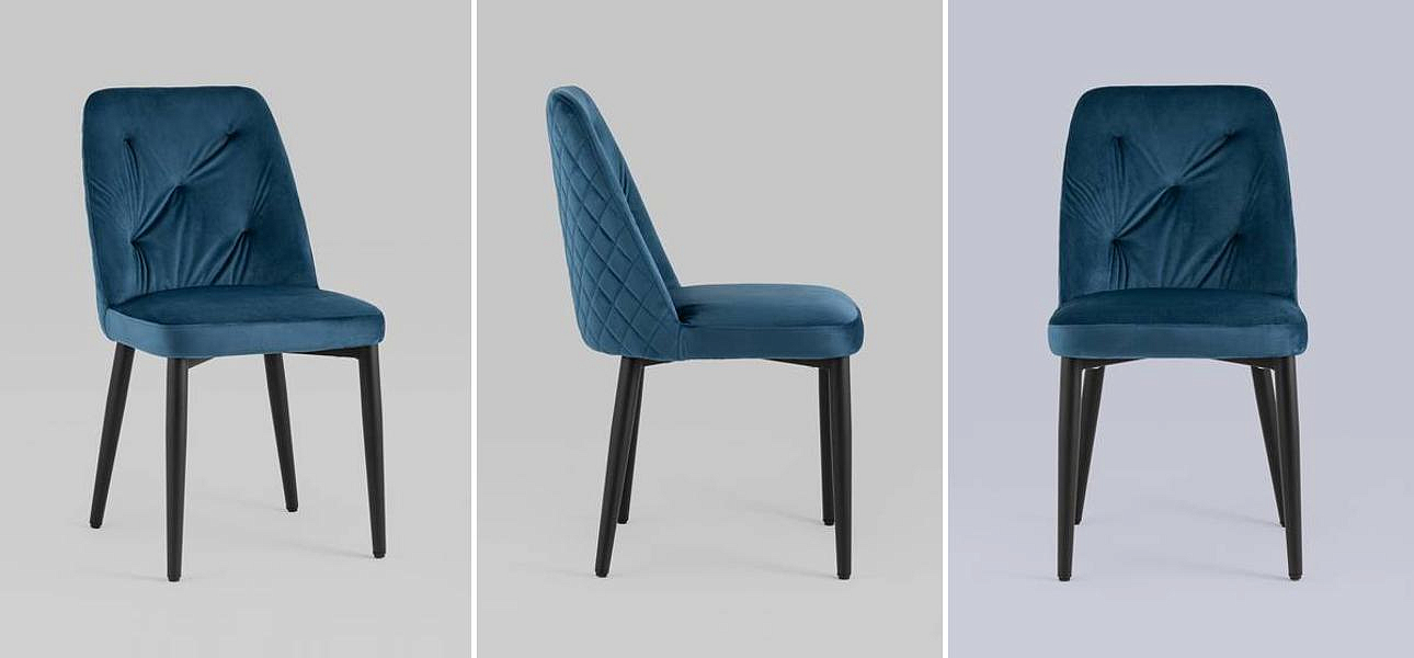 Стул Emma Chair Синий Велюр Стул Emma Chair Синий Велюр - Loft-Concept в Рязани