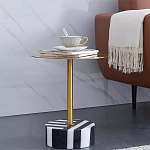 Дизайнерский журнальный стол с круглой столешницей на чёрно-белом основании Muruv варинант исполнения - 1 | Loft Concept в Рязани