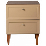 Тумба прикроватная бежевая из массива бука с 2-мя ящиками Wenge Light варинант исполнения - 2 | Loft Concept в Рязани