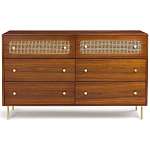 Комод с 6-ю ящиками с декором из ротанга Degarmo Chest of Drawers варинант исполнения - 2 | Loft Concept в Рязани