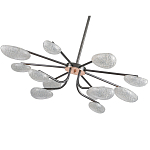 Люстра черного цвета с 12-ю прозрачными плафонами овальной формы Iona chandelier варинант исполнения - 3 | Loft Concept в Рязани