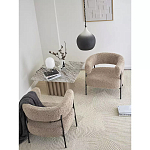Кресло полукруглое мягкое с буклированной обивкой Armchair with Boucle Upholstery варинант исполнения - 7 | Loft Concept в Рязани