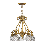 Люстра цвета латунь с 5-ю плафонами из рельефного стекла в форме ананаса Hinkley варинант исполнения - 2 | Loft Concept в Рязани