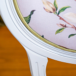 Стул светло-серый из натурального бука с изображением птиц и цветов Blooming Blue Birds варинант исполнения - 5 | Loft Concept в Рязани