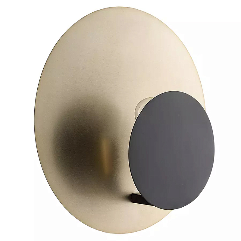 Бра круглое в сочетании золотистого и чёрного цвета Round Sconce Gold and Black Черный Золотой Бра круглое в сочетании золотистого и чёрного цвета Round Sconce Gold and Black Черный Золотой в Рязани | Loft Concept