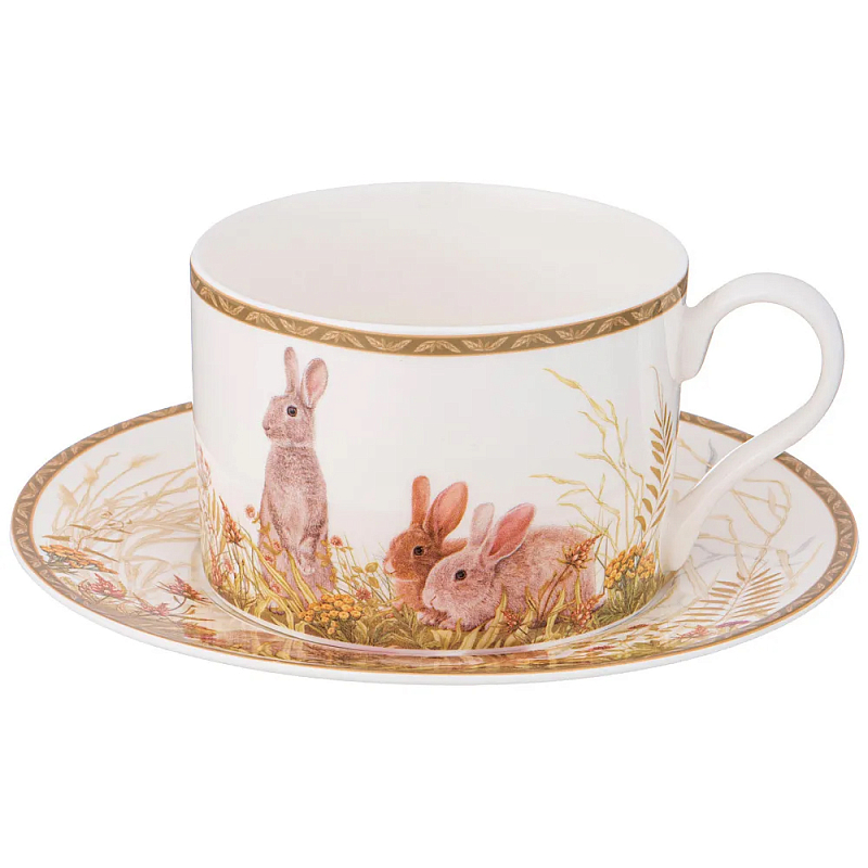 Чайная пара из фарфора с изображением собаки и зайцев 300 мл Hunting Porcelain Collection 2 Белый Коричневый Мульти Чайная пара из фарфора с изображением собаки и зайцев 300 мл Hunting Porcelain Collection 2 Белый Коричневый Мульти в Рязани | Loft Concept