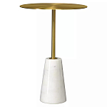 Кофейный столик с круглой столешницей на белом мраморном основании Original Foundation варинант исполнения - 3 | Loft Concept в Рязани