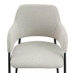 Стул мягкий с подлокотниками Chair Gray Upholstery Boucle варинант исполнения - 5 | Loft Concept в Рязани