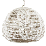 Подвесной светильник в форме купола с декором из круглых деревянных бусин White Wooden Beads Chandelier варинант исполнения - 3 | Loft Concept в Рязани