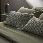 Чехол на подушку мятного цвета с бахромой и объемным узором Ethnic mix варинант исполнения - 6 | Loft Concept в Рязани