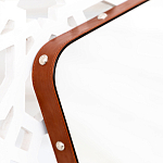 Зеркало прямоугольное в металлической раме с кожаной отделкой Loft in Reflection варинант исполнения - 4 | Loft Concept в Рязани