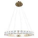 Люстра круглая подвесная с хрустальными элементами на золотом основании Диаметр 79 см Ring Horizontal варинант исполнения - 1 | Loft Concept в Рязани