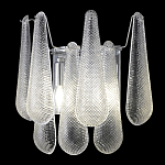 Бра с подвесками из рифленного стекла в форме капель на основании цвета хром Textured Glass варинант исполнения - 3 | Loft Concept в Рязани