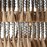 Люстра трехъярусная с декором из круглых деревянных бусин с кисточками Gray Brown Wooden Beads Chandelier варинант исполнения - 1 | Loft Concept в Рязани