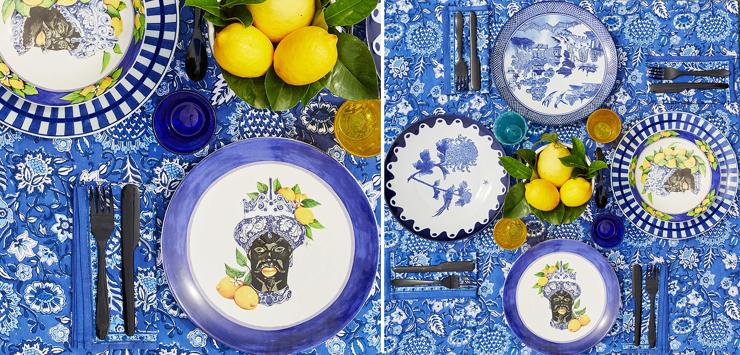 Тарелка Abhika PLATE MORO HEAD D 28,5 Blue Тарелка Abhika PLATE MORO HEAD D 28,5 Blue - Loft-Concept в Рязани