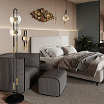 Бра с черным основанием и золотистым декором Bruno варинант исполнения - 5 | Loft Concept в Рязани