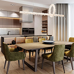 Подвесной линейный светильник Gilbertine Crystals Linear Hanging Lamp варинант исполнения - 4 | Loft Concept в Рязани