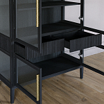 Витрина Primo со стеклянными фасадами и 2 ящиками Черный дуб варинант исполнения - 7 | Loft Concept в Рязани