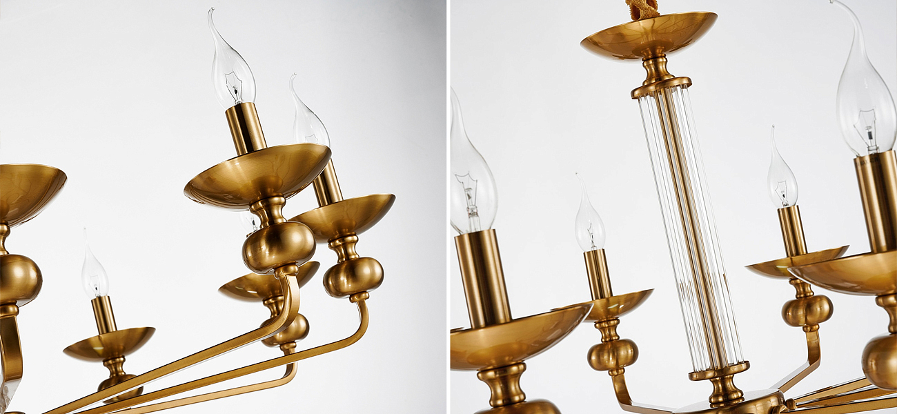 Люстра бронзового цвета со стеклянным декором Candelabrum D91 см Люстра бронзового цвета со стеклянным декором Candelabrum D91 см - Loft-Concept в Рязани