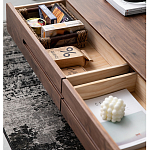 Кофейный стол из массива дерева с выдвижными ящиками Coffee Walnut Table варинант исполнения - 3 | Loft Concept в Рязани