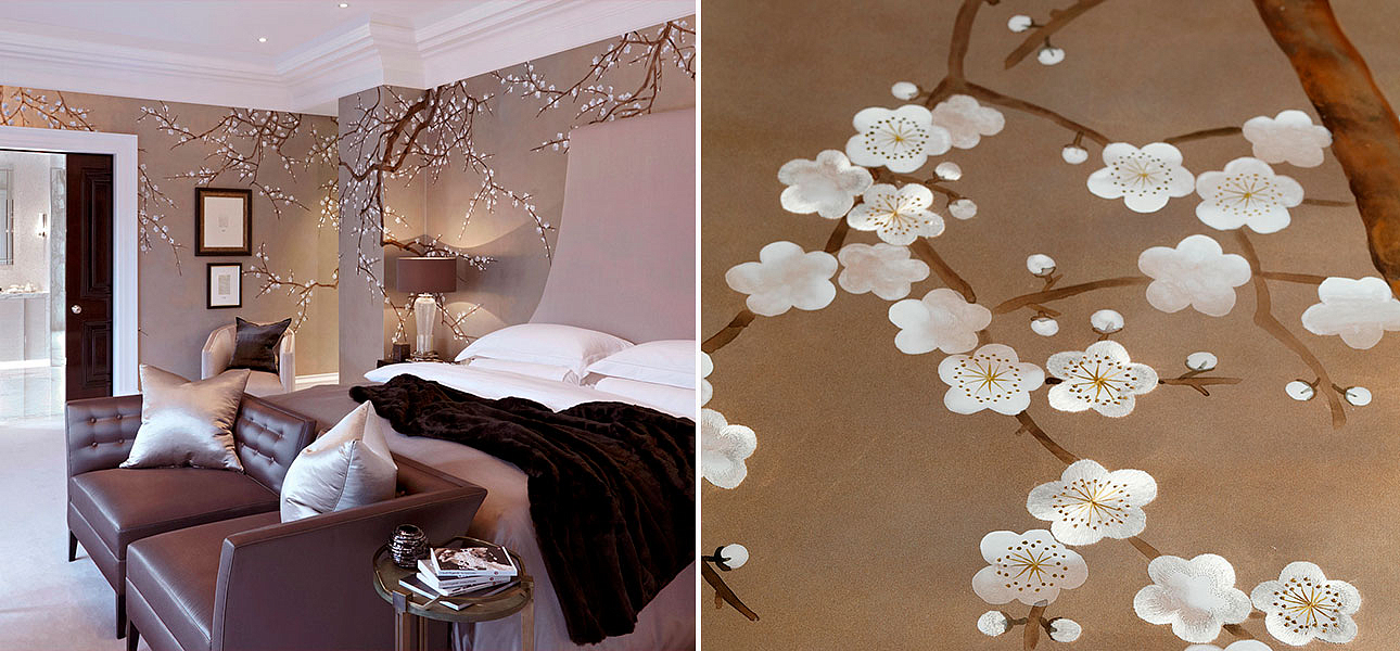 Обои ручная роспись Plum Blossom Colourway SC-231 on Krugerrand gilded paper Обои ручная роспись Plum Blossom Colourway SC-231 on Krugerrand gilded paper - Loft-Concept в Рязани