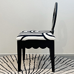 Дизайнерский стул с круглой деревянной спинкой Black and White Clover варинант исполнения - 4 | Loft Concept в Рязани