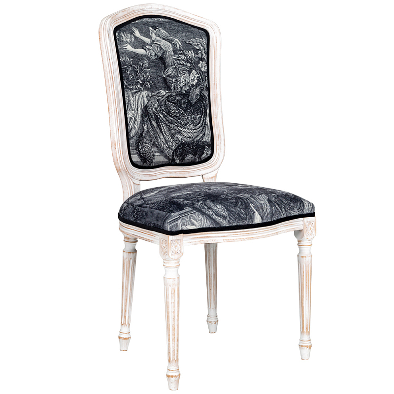 Стул Blois Stool Черно-белый Белый винтажная патина   в Рязани | Loft Concept 