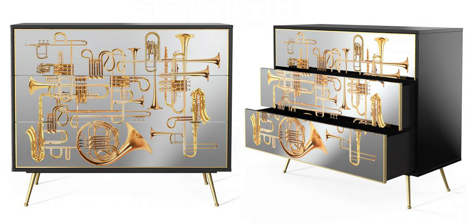 Комод Seletti Chest of Three Drawers Trumpets Комод Seletti Chest of Three Drawers Trumpets - Loft-Concept в Рязани