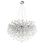 Люстра подвесная с прозрачными стеклянными подвесками в форме капель Диаметр 80 см Droplet Chandelier варинант исполнения - 4 | Loft Concept в Рязани