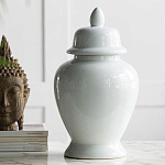 Ваза белая с крышкой однотонная Chinoiserie Ceramics варинант исполнения - 2 | Loft Concept в Рязани