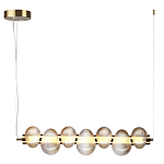 Подвесной светильник линейный с 7-ю рифлеными стеклянными шарами Marcelh Light варинант исполнения - 3 | Loft Concept в Рязани