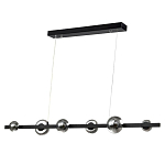 Люстра светодиодная линейная с 6-ю круглыми серыми плафонами Iona Chandelier Black  варинант исполнения - 1 | Loft Concept в Рязани