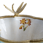 Ваза со стрекозой из фарфора с бронзовыми элементами Paradise Dragonfly варинант исполнения - 3 | Loft Concept в Рязани