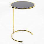 Приставной столик на золотистом основании с черной столешницей Noir варинант исполнения - 1 | Loft Concept в Рязани
