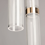 Люстра каскадная с прозрачными цилиндрическими плафонами Jenae Glass Tube Lighting варинант исполнения - 8 | Loft Concept в Рязани