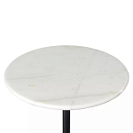 Кофейный столик с белой мраморной столешницей на черном основании Tall Coffee Black and White Table варинант исполнения - 4 | Loft Concept в Рязани