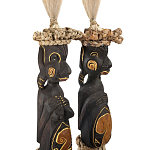 Комплект из 2-х статуэток из массива албезии Asmat Statuettes Albesia варинант исполнения - 2 | Loft Concept в Рязани