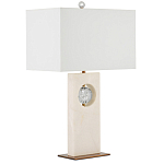 Настольная лампа из мрамора с тканевым прямоугольным абажуром Eternity варинант исполнения - 6 | Loft Concept в Рязани