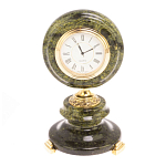 Часы настольные бронзовые из натуральных камней Мрамор и Змеевик Stone Clock варинант исполнения - 13 | Loft Concept в Рязани