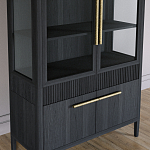 Витрина Primo со стеклянными фасадами и буфетом шпон Черный дуб варинант исполнения - 5 | Loft Concept в Рязани