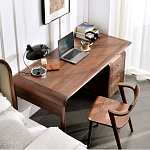 Стол рабочий округлой формы с 3-мя ящиками  Working Moonnut Table варинант исполнения - 6 | Loft Concept в Рязани