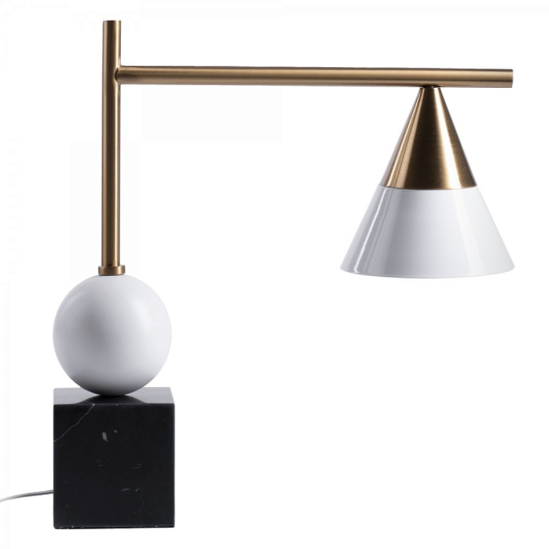 Настольная лампа Kelly Wearstler CLEO DESK LAMP Черный Латунь Белый Настольная лампа Kelly Wearstler CLEO DESK LAMP Черный Латунь Белый в Рязани | Loft Concept