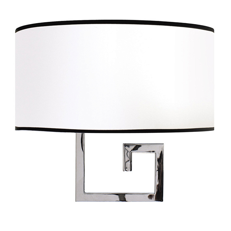 Бра с белым овальным абажуром с черной окантовкой Natural Concepts Хром Золотой Белый Черный в Рязани | Loft Concept 