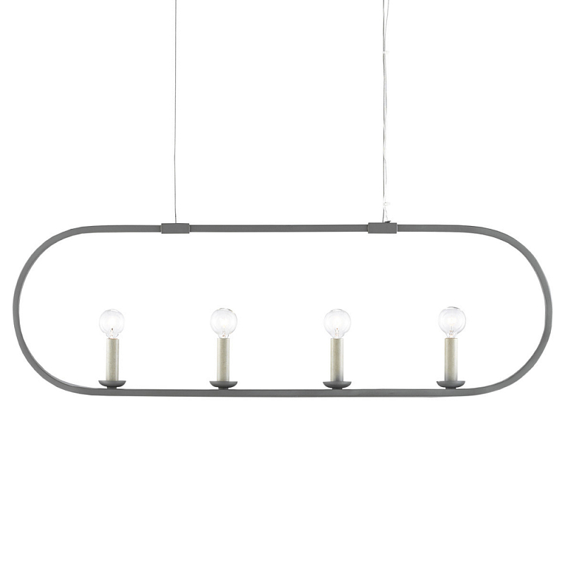 Люстра линейная в овальной раме Traditional Clean Lines Серый Люстра линейная в овальной раме Traditional Clean Lines Серый в Рязани | Loft Concept