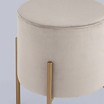 Бежевый пуф на золотистых ножках SANJAY варинант исполнения - 2 | Loft Concept в Рязани