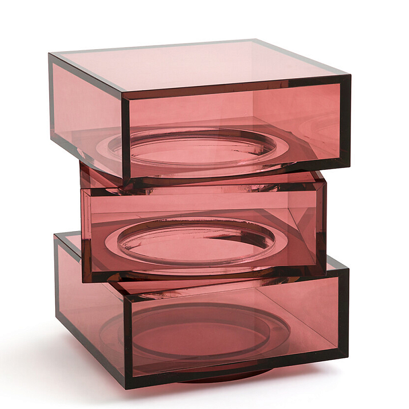 Стол журнальный в форме кубов Acrylic Furniture Lumina Crimson Clarity Прозрачный красный Стол журнальный в форме кубов Acrylic Furniture Lumina Crimson Clarity Прозрачный красный в Рязани | Loft Concept