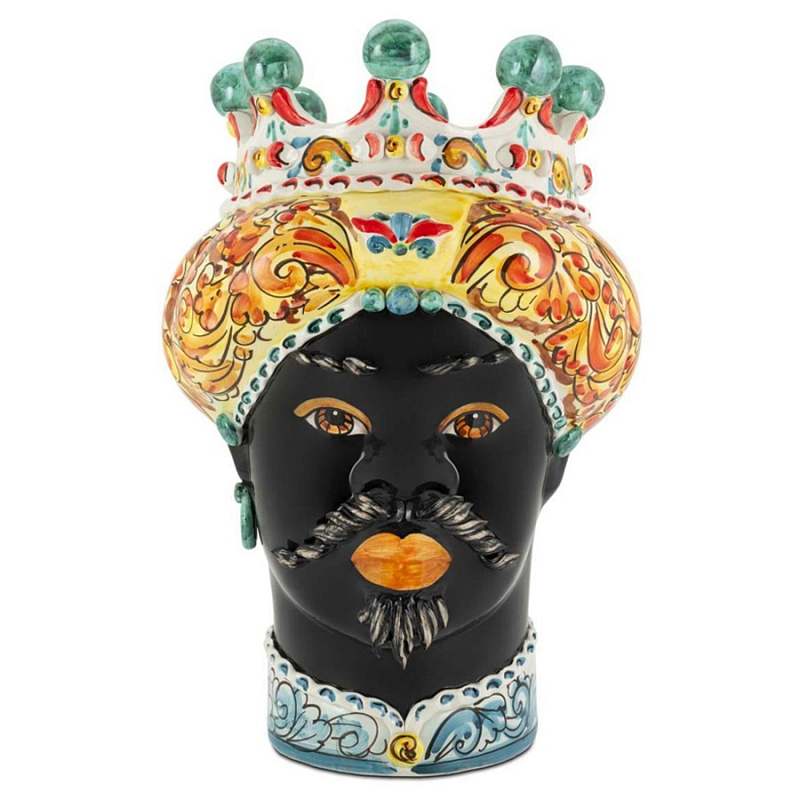 Ваза Vase Moro Man Ornate Mix Черный Мульти Ваза Vase Moro Man Ornate Mix Черный Мульти в Рязани | Loft Concept